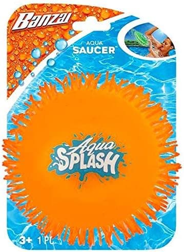 Banzai Orange Aqua Saucer Pool Toy 5" Disk (Soak It and Throw It)