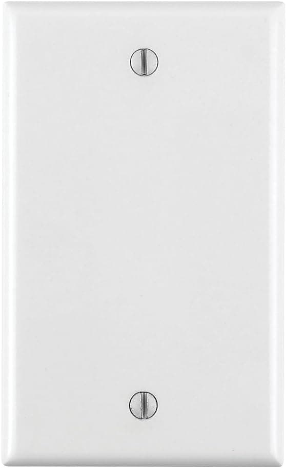 Leviton 88014 001-88014-WHT Single Gang White Blank Box Mounted Plastic Wallplate, 1-Pack