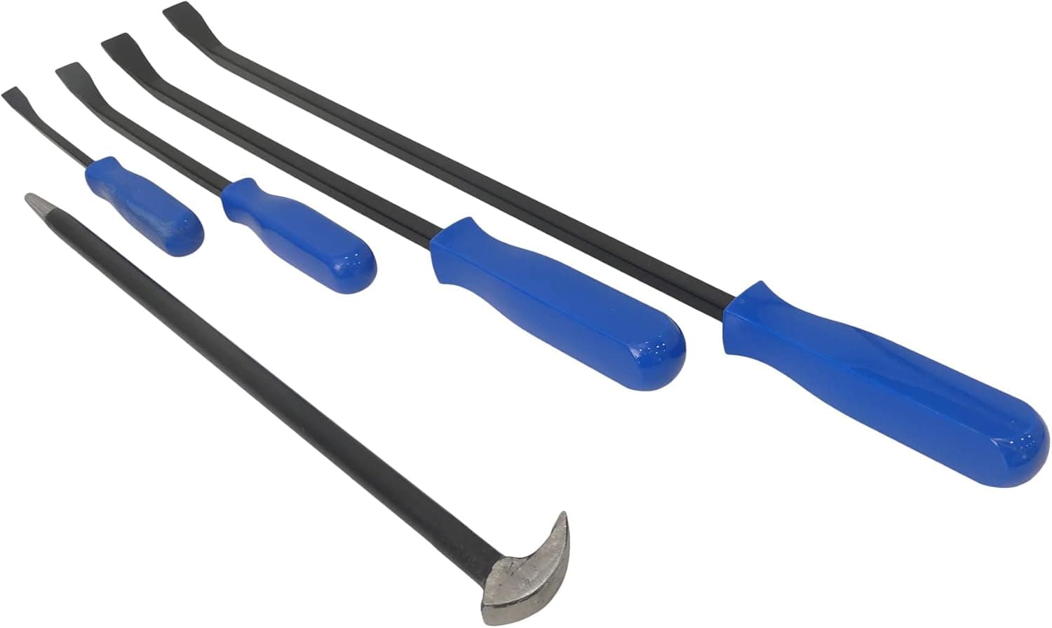 PRY BAR SET 5 PC Mechanic’s Prybars, Chisel Tip, Angled, Rolling-Head, Carbon Steel, Hand Tools, by Tech Team