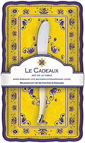Le Cadeaux Benidorm Butter Dish with Spreader, Yellow