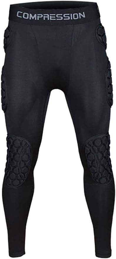 Jellybro Mens Padded  Compression Pants Football Girdles Athletic Leggings for Soccer Basketball Paintball Hockey