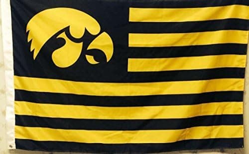 Tiaidi Iowa Hawkeyes University Nation Stripes Flag 3x5 Feet