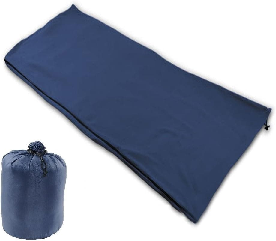 NKTM Sleeping Bag Liner Warm Cozy Polar Fleece Travel Blanket Lightweight Compact Adult Sleeping Sack for Home Camping Travel Motel 70.8In x 29.5In