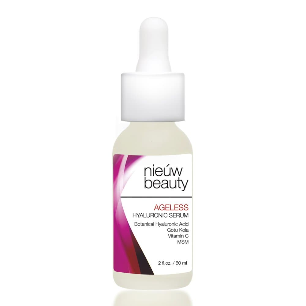 AGELESS HYALURONIC SERUM by nieuw beauty. Anti-Aging & Hydrating Serum for Women and Men. Botanically derived Hyaluronic Acid. Non-greasy with instant hydration and plumping. All Skin Types (2 oz)