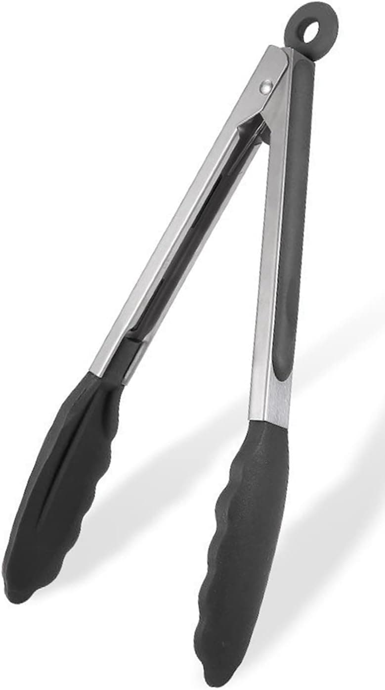 Weymier silicone kitchen Tongs for Cooking with Silicone Tips 9 Inch Non-Slip Grip Cooking Tong for Barbecue,Air Fryer, Cooking, Frying