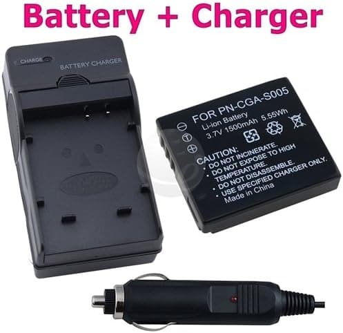 FOR Panasonic CGA-S005 / CGA-S005E REPLACEMENT BATTERY + CHARGER for Panasonic LUMIX DMC-FX10 / DMC-FX10A / DMC-FX10EB-S / DMC-FX10EF-S / DMC-FX10EG / DMC-FX10EG-A / DMC-FX10EG-S / DMC-FX10P / DMC-FX10S / DMC-FX12 / DMC-FX12EB-S / DMC-FX12EF-S / DMC-FX12EG / DMC-FX12EG-K / DMC-FX12EG-S / DMC-FX12K / DMC-FX12S / DMC-FX150K / DMC-FX150S / DMC-FX1K-B / DMC-FX1S-B / DMC-FX3 / DMC-FX3EF / DMC-FX3EG / DMC-FX3EGM / DMC-FX50 / DMC-FX50EF / DMC-FX50EG / DMC-FX50EGM Digital Camera