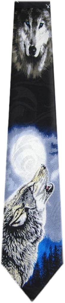 Mens Novelty Wolf Necktie