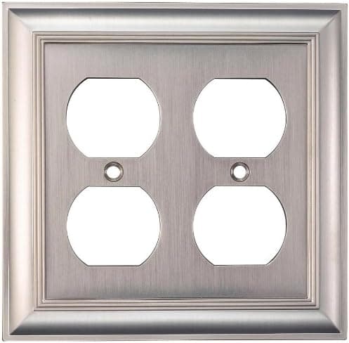 Allen + roth Cosgrove 2-Gang Satin Nickel Double Round Wall Plate