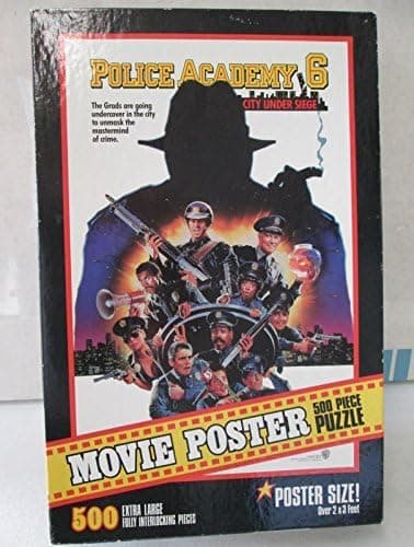 Milton Bradley Warner Brothers Police Academy 6 "City Under Seige" Movie Poster 500 Piece Puzzle