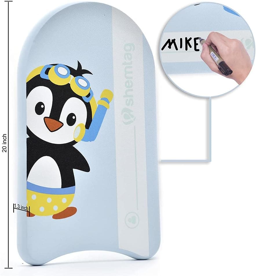 Shemtag Penguin Swimming Children kickboard personilized for Kids Pool/Beach. Free mesh Bag Included