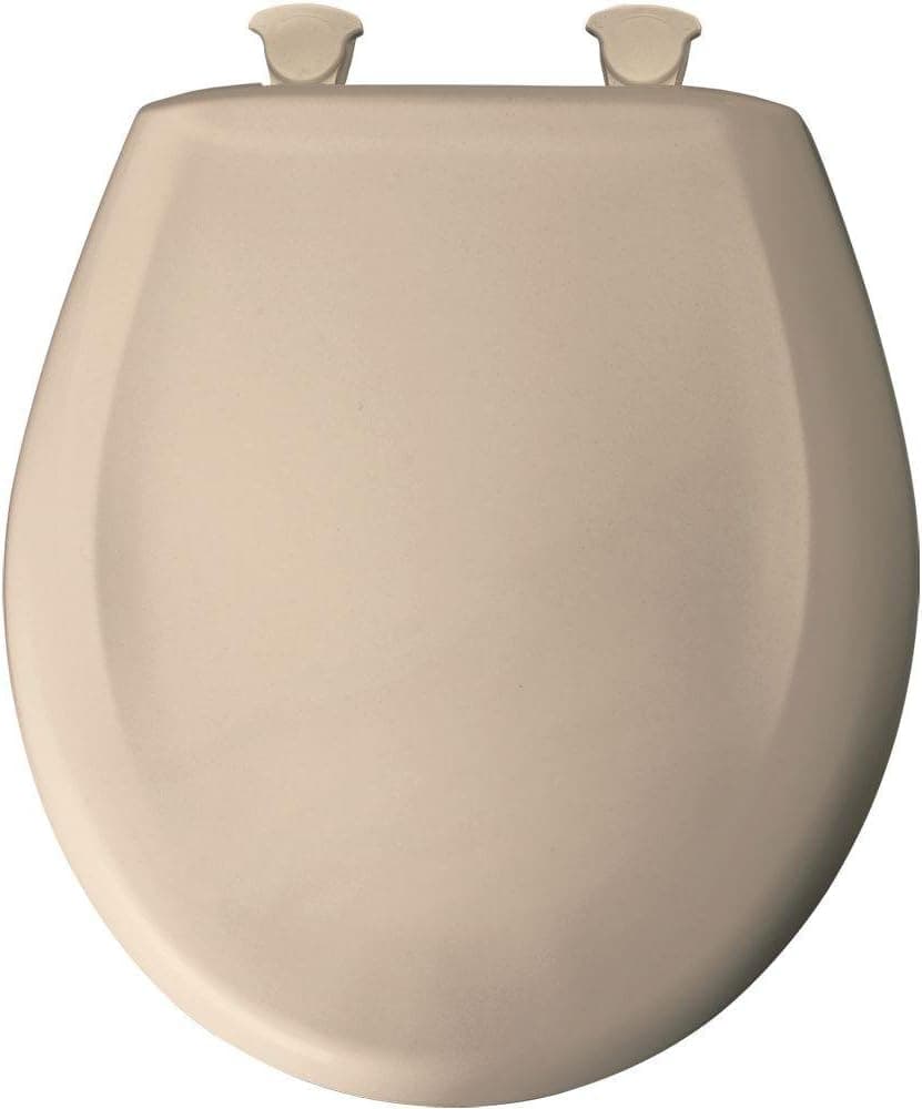 Bemis 200SLOWT 078 Lift-Off Plastic Round Slow-Close Toilet Seat, Beige
