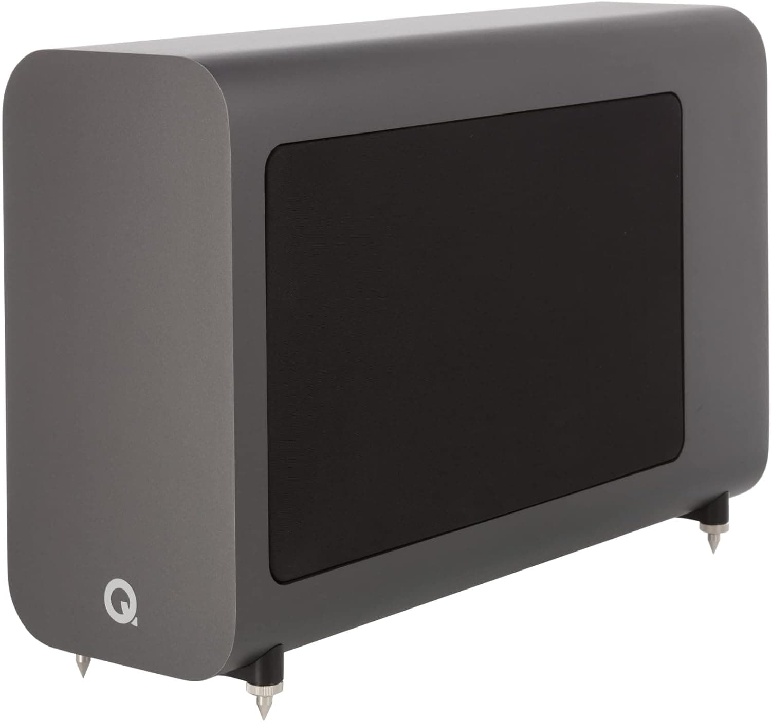 Q Acoustics 3060S Active Subwoofer Graphite Gray - Enclosure Type: Infinite Baffle, 8" Driver, 150 Watt Class D Amplifier - Powered Home Audio Subwoofers for Home Theater Sound System
