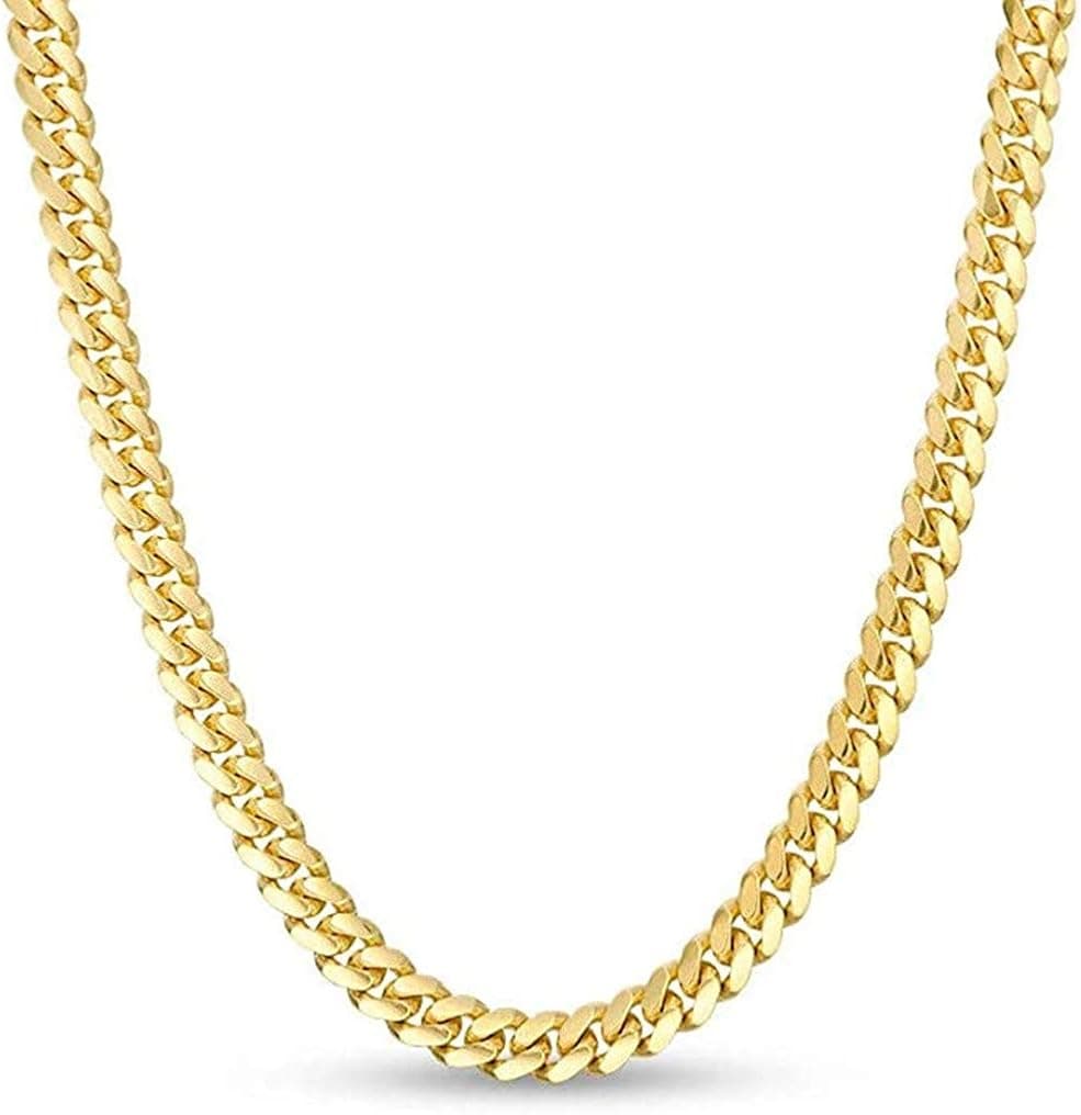 Q&S Jewels 4.5 MM Miami Cuban Link Chain 18K Gold Plated, Stainless Steel Chain for Men Women,Fashion Jewelry, Wear Alone or with Pendant (18-30 Inch)