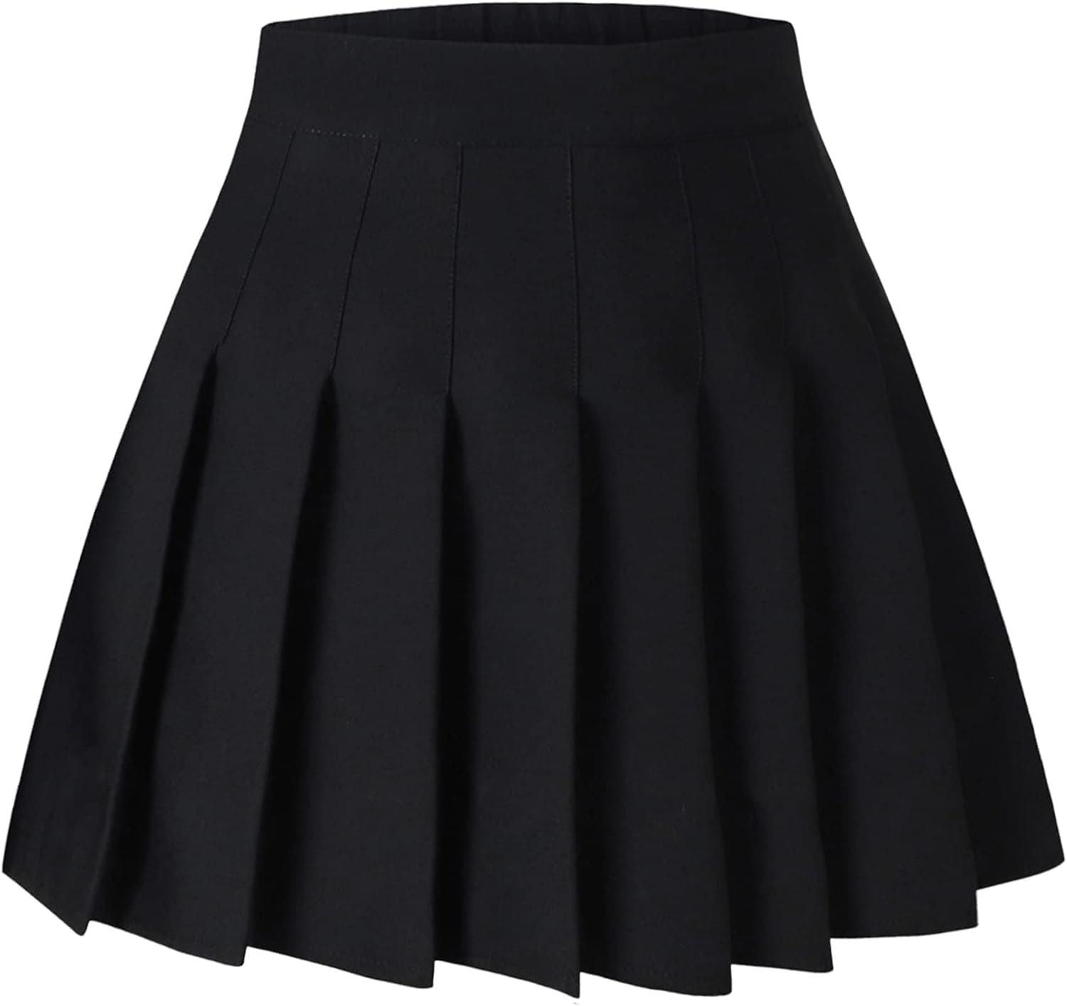 SANGTREE Women's Pleated Mini Skirt with Comfy Casual Stretchy Band Skater Skirt, US XS - US 4XL