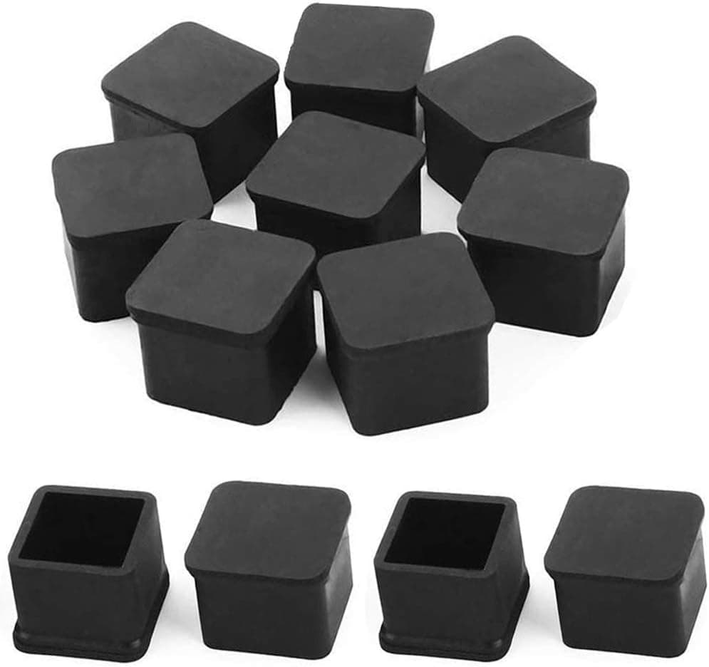 1 inch Chair Leg Tips Caps,12 Pack PVC Furniture Table Feet Cover Floor Protector Reduce Noise Prevent Scratches Square Inner Size 25 mm x 25 mm