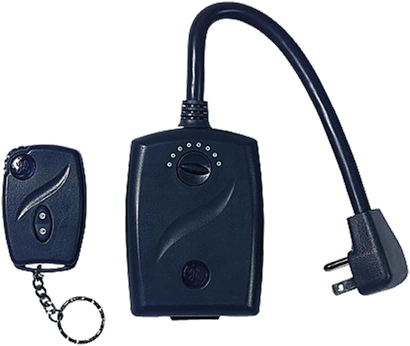 GE 51136 Outdoor Outlet Receiver with Keychain Remote,Black