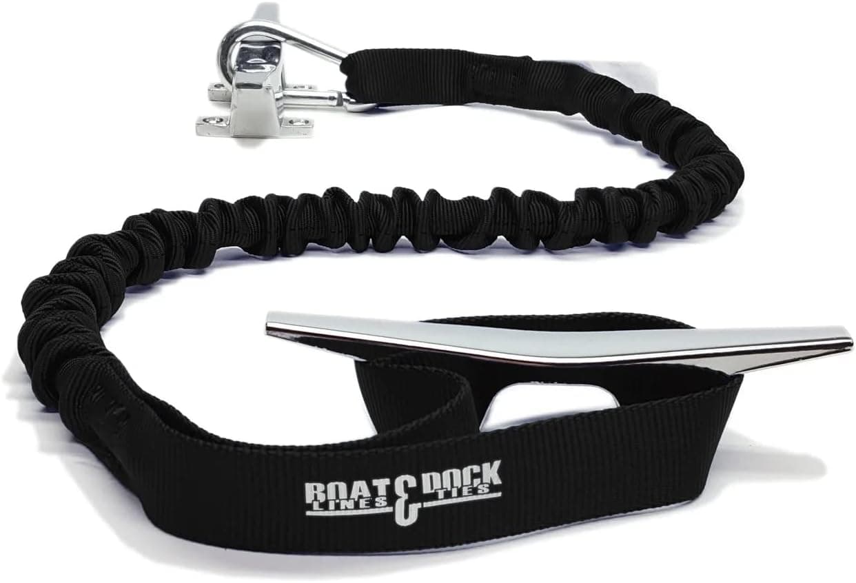 Bungee Boating Dock Ties (Black, 36" 1 Loop and 1 Hook)