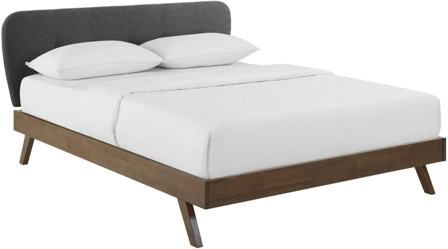 Modway Gianna Tufted Upholstered Fabric Queen Platform Bed in Gray