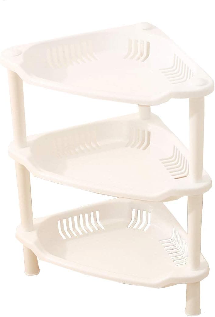 TEERFU Corner Shelf Organizer -Free Standing 3 Tier Corner Shower Shelf - Plastic Construction-Kitchen Shelf,Bathroom Organizer