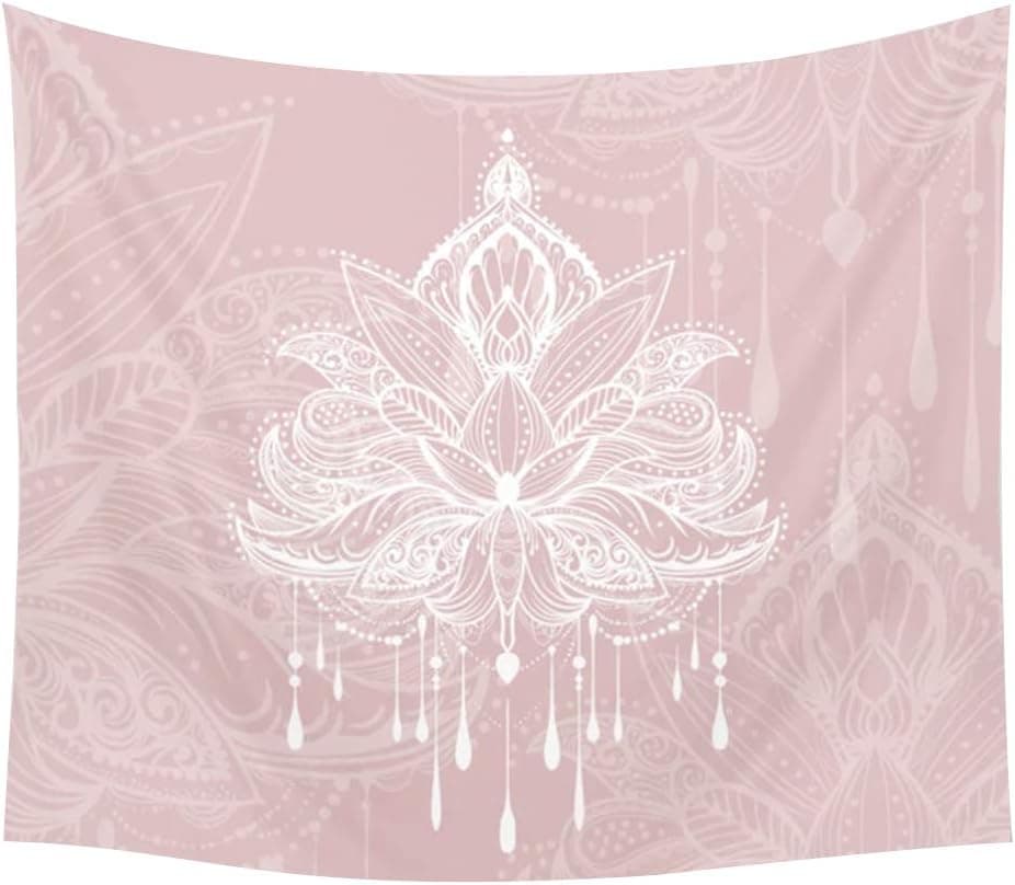 Yzakka Psychedelic Tapestry Mandala Hippie Bohemian Wall Hanging Living Room Bedroom Dorm Decor 59x78.7Inch (Pink, 59x78.7)