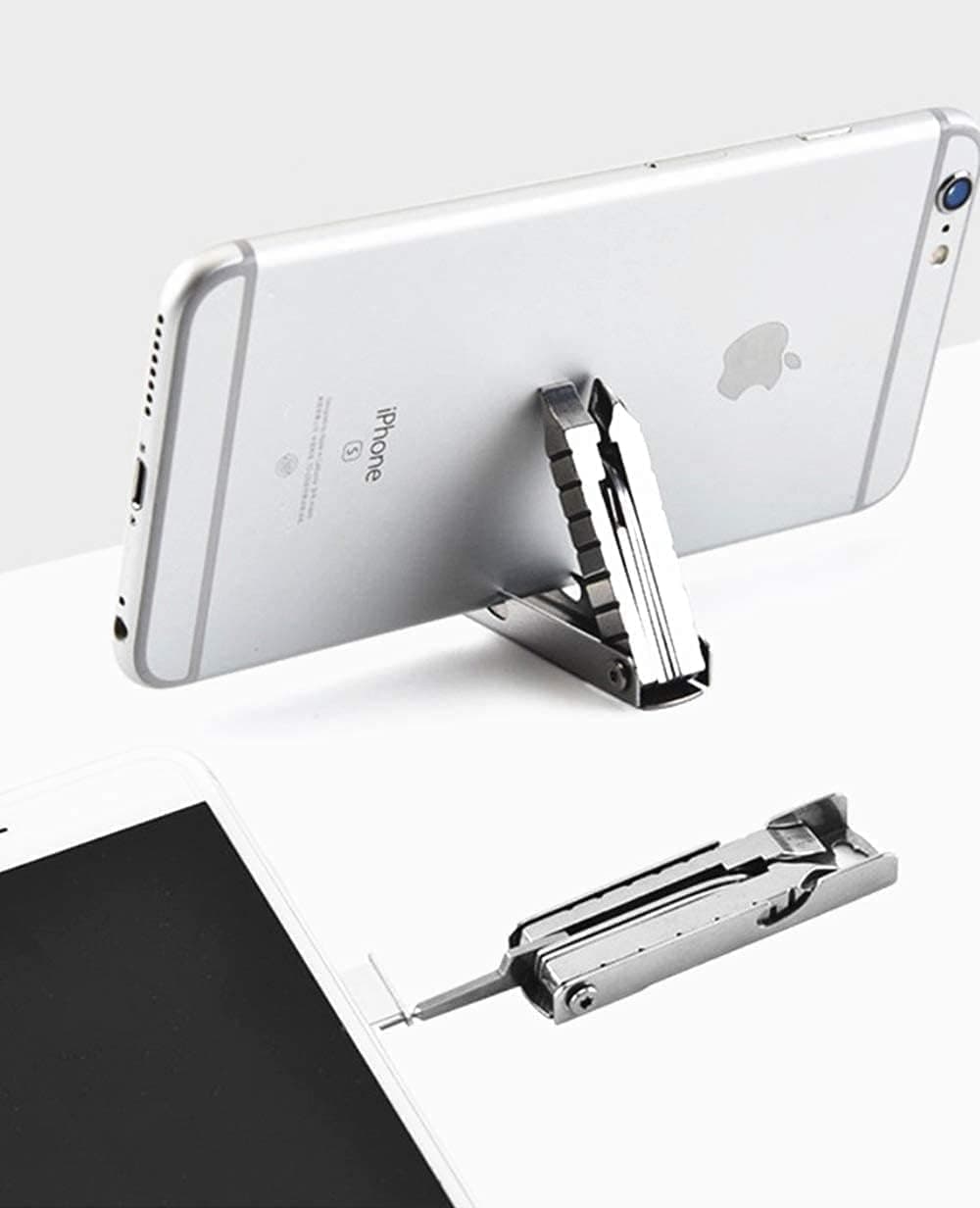 11-in-1 Pocket Multitool Tools Stainless Steel, Sim Card Removal Tool/EDC Tool/Bottle Opener/Screwdriver/Men's Gift (Eclamshell Packing)