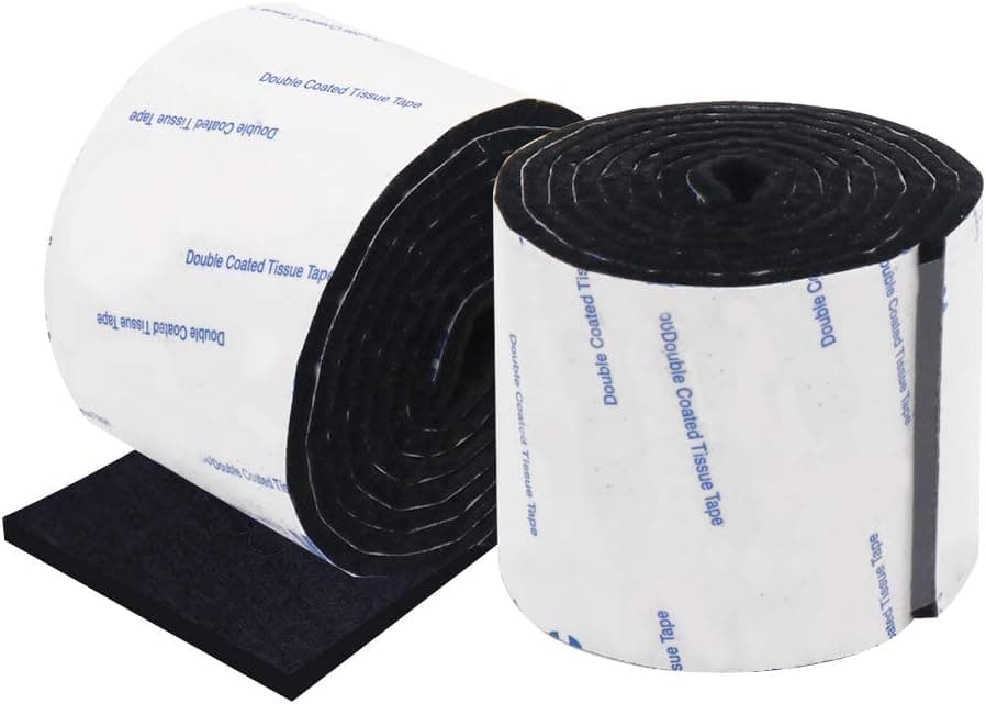 Shintop Felt Tape DIY Adhesive Heavy Duty Felt Strip Roll Cut into Any Shape to Protect Your Hardwood and Laminate Flooring, 1.96 x 39.3 Inches (Pack of 2, Black)