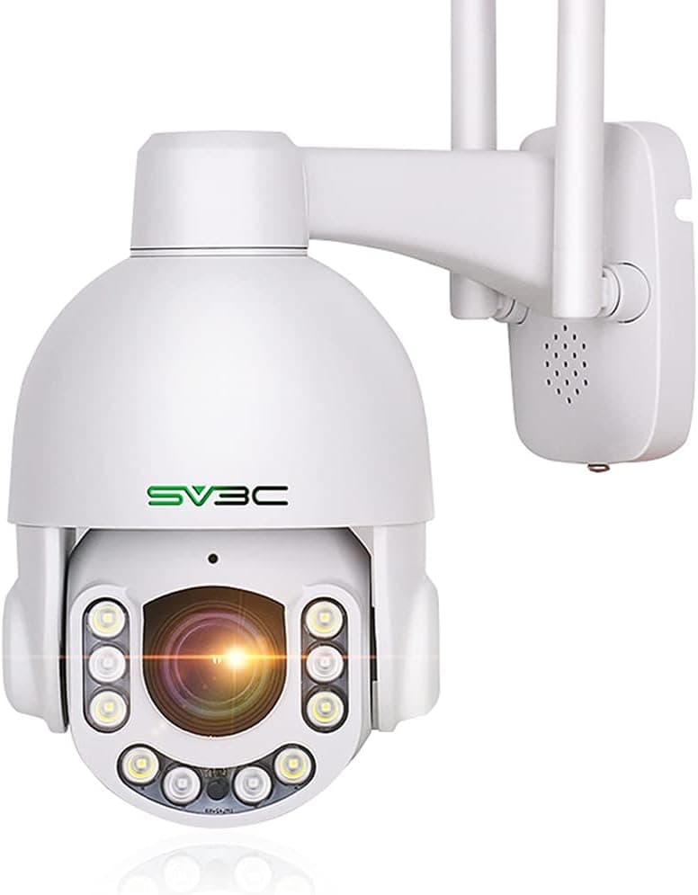 5MP WiFi PTZ Camera Outdoor, SV3C 5 Megapixel Pan Tilt 5X Optical Zoom Security IP Cameras with Human Motion Detection, 200FT Night Vision, Two-Way Audio, SD Card Record, Metal Housing Waterproof,RTSP