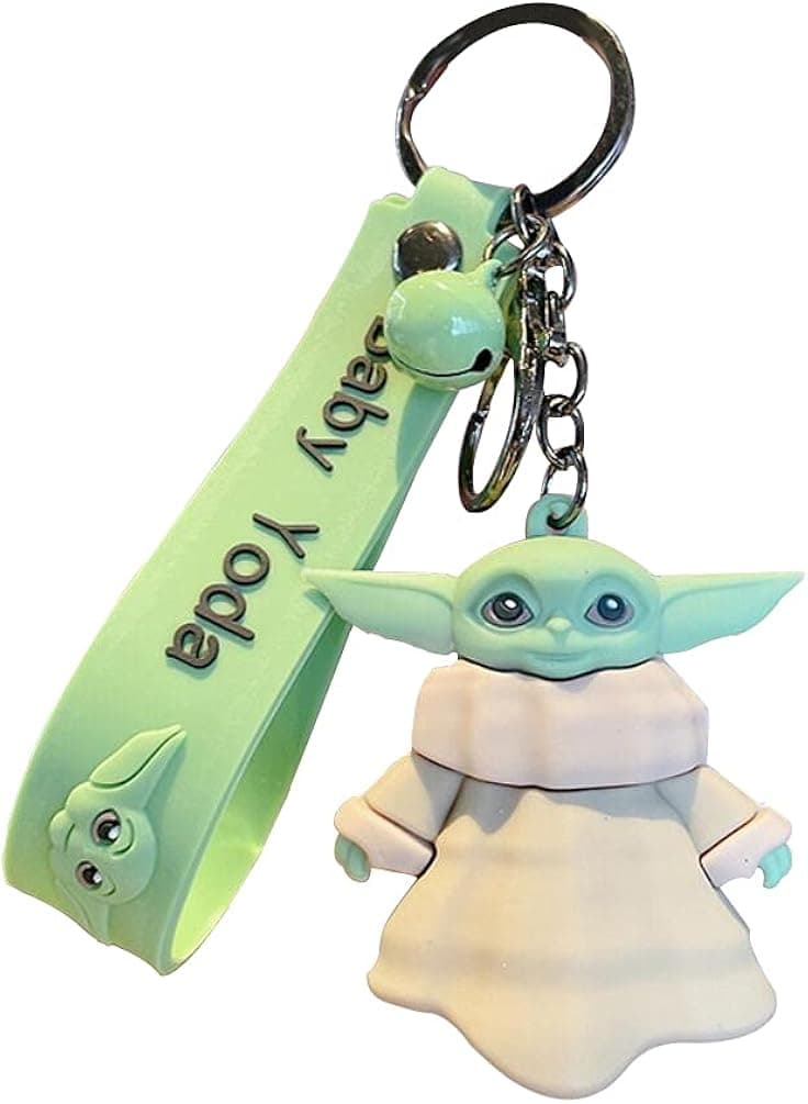 ZKTSRY Yoda The Child Mandalorian 3D PVC Rubber Keychain,The Figure Pendant Toys PVC Handmade Model Ornament Dolls Decoration for 3 + Years Old
