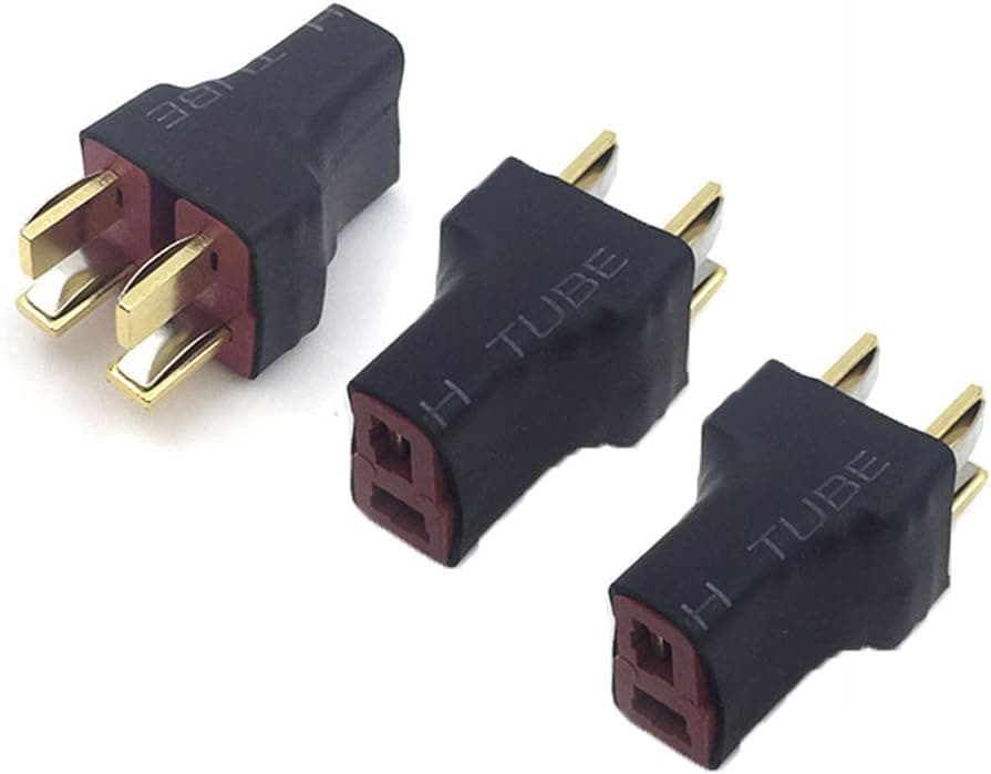 JFtech RC No Wire Deans Parallel Connector 1 Female to 2 Male Deans T Plug Parallel Connector Adapter for RC Quadcopter Multirotor (Pack of 3)