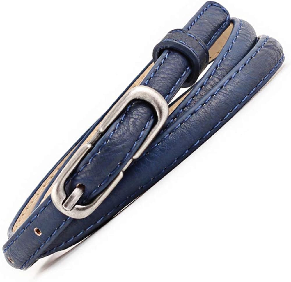 Skinny Waist Belt Thin Narrow Waist Belt Women Faux Leather Pin Buckle for Lady & Girl
