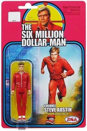 Set of TWO Bionic Bigfoot & Six Million Dollar Man Steve Austin Retro ZIGA Action Figures!