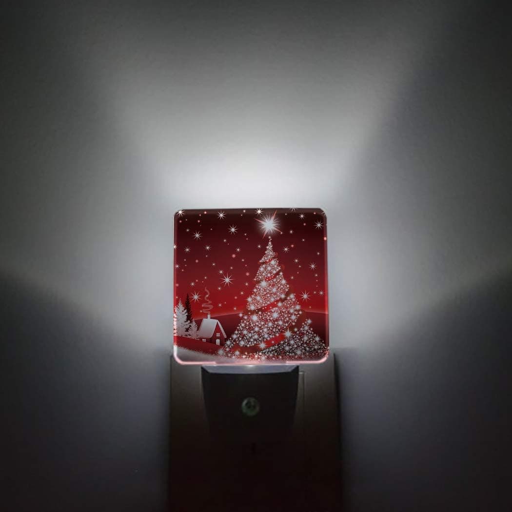 Night Light Plug in LED Lamp Automatic Sensor Night Lights Plug into Wall Christmas Decoration Background European Style Bedroom Bright Decor Square Dim Night-Lights for Kids Children Girl Adult