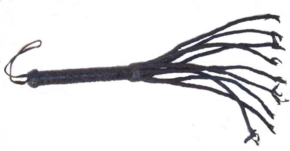 Jumbo Leather Cat O' of Nine Tail Whip - Equestrian Horse Whip