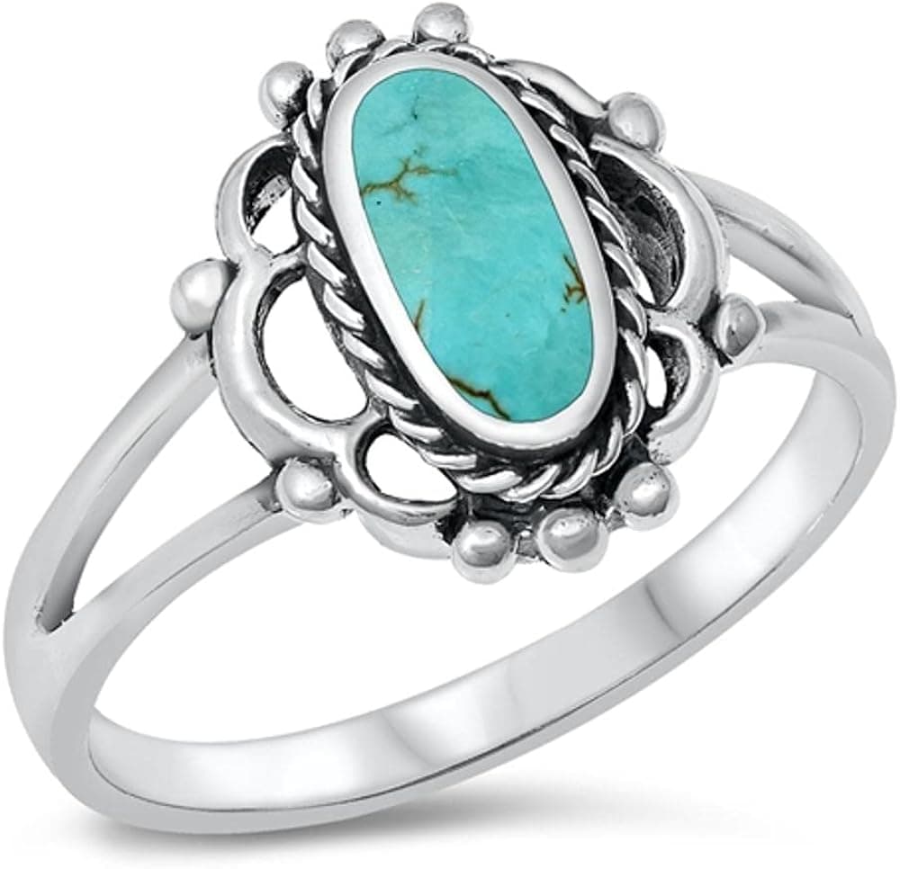 CHOOSE YOUR COLOR Sterling Silver Ornate Bali Fashion Ring