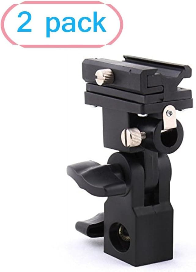Generic Flash Bracket Swivel Umbrella Holder Studio Tilting Bracket for Nikon Canon E430 E580 SB600 SB800 SB900 Bracket B 2 Pack