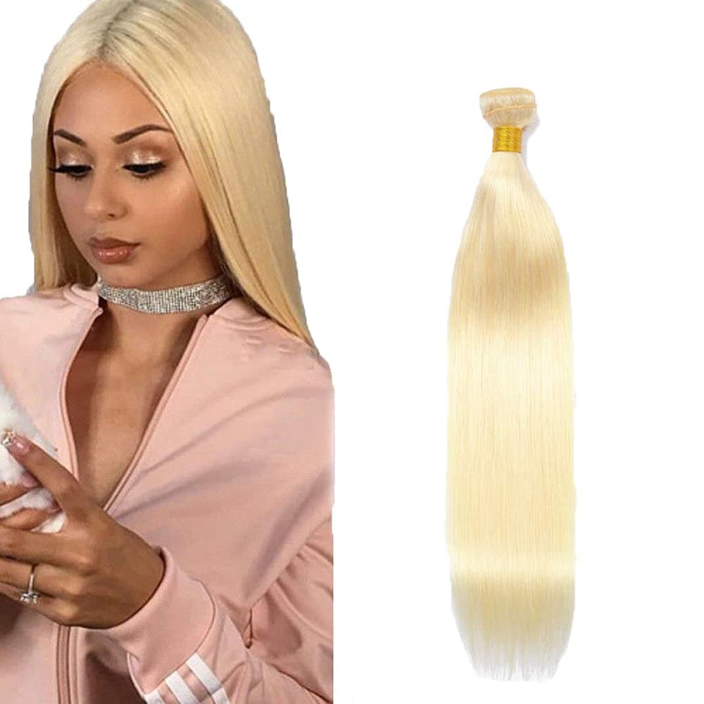 613 Bundles Straight Human Hair Bundles Blonde Bundles 30 Inch 8A Brazilian 100% 613 Blonde Hair 1 Bundle Hair Weave