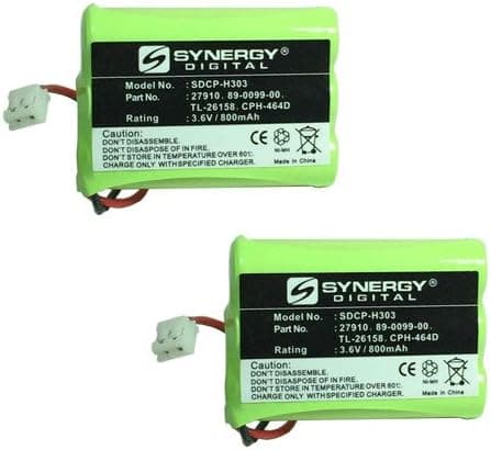 Synergy Digital AT&T-Lucent E1912 Cordless Phone Battery Combo-Pack Includes: 2 x SDCP-H303 Batteries