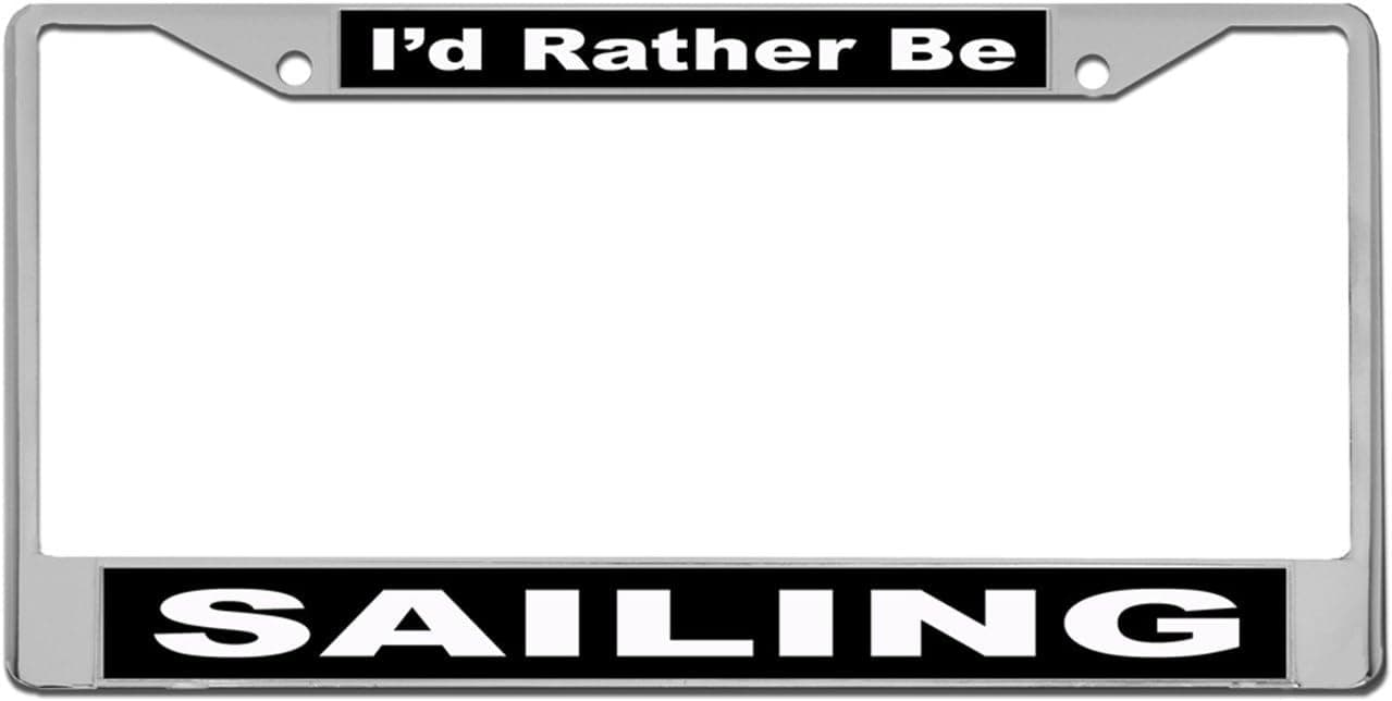 Redeye Laserworks I'd Rather Be - Sailing Custom License Plate METAL Frame from