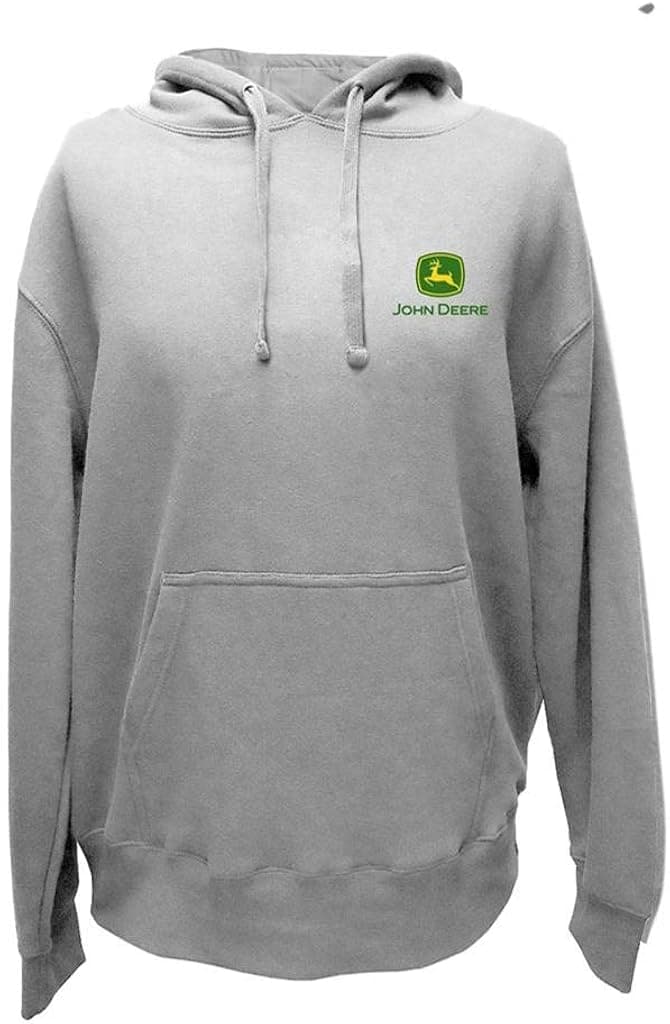 John Deere TRACTORS & PLOWS Men's Grey Hooded Sweatshirt
