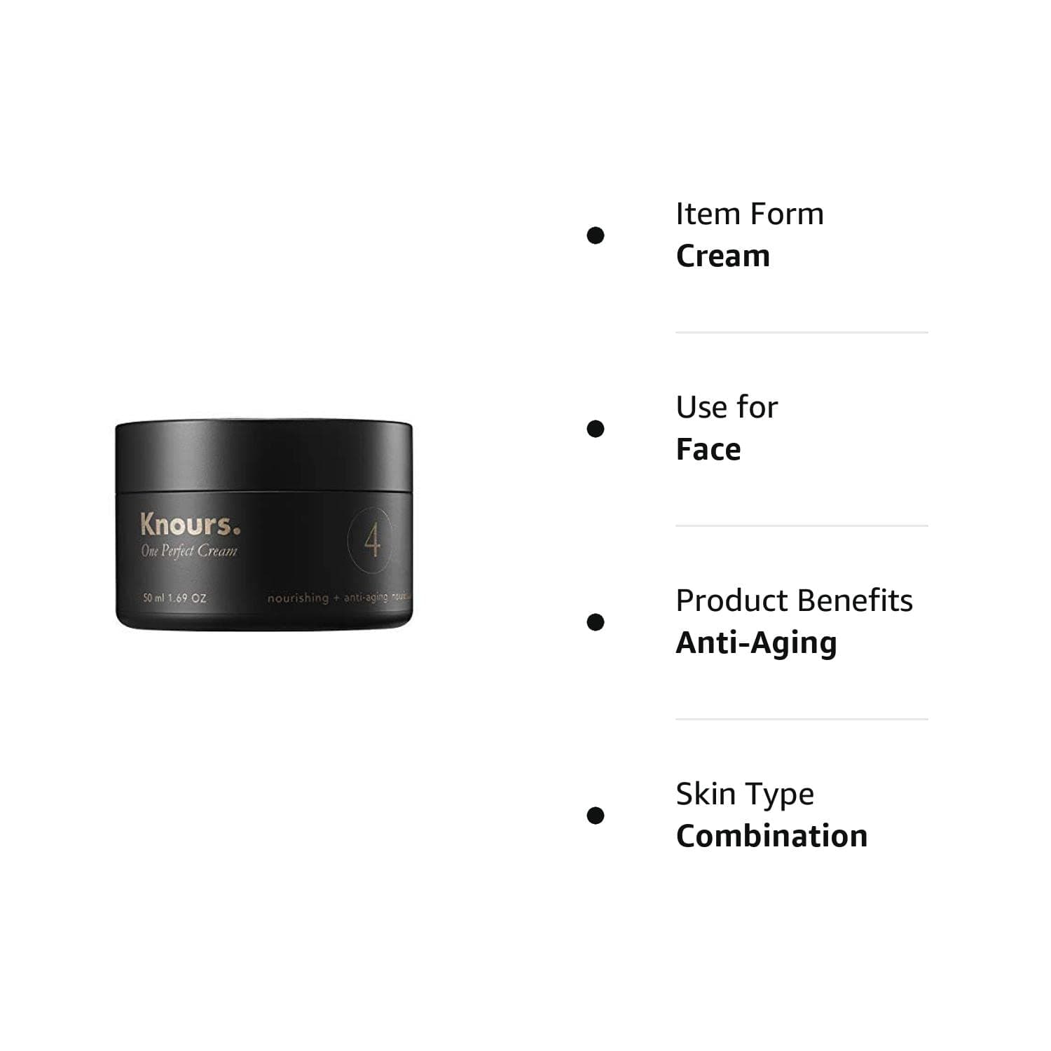 Knours. - One Perfect Youth Cream | Nourishing, Anti-Aging, Brightening Face Moisturizer | Soothes Skin and Prevents Wrinkles | (50ml/1.69 oz.) - EWG Verified Clean Beauty