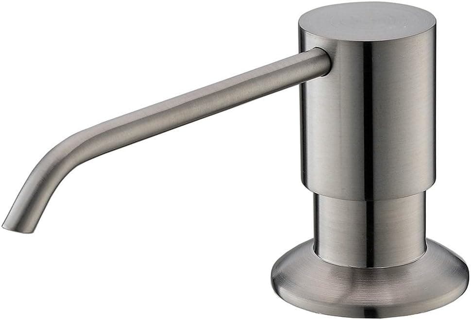 KINGO HOME Kitchen Sink Stainless Steel Brushed Nickel Pump Hand Lotion Deck Mount Countertop Built In Soap Dispenser, 3 Inch Reach Nozzle - 100% SATISFACTION WARRANTLY