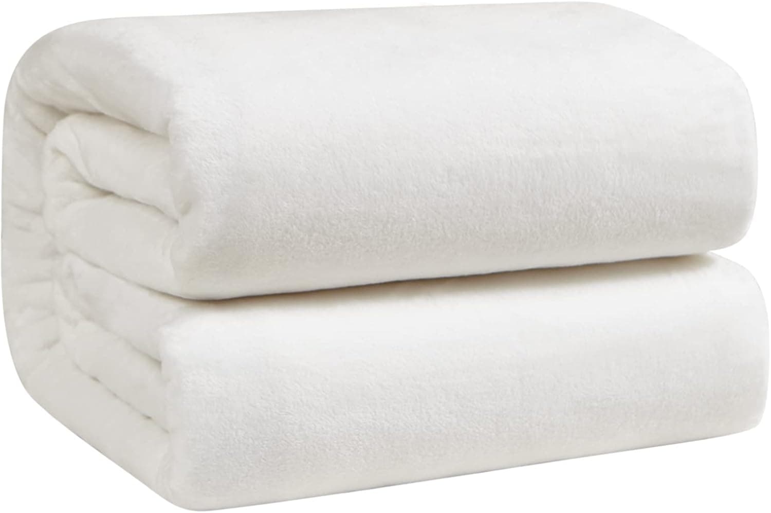 Comaza Fleece Blanket King Size White Throw Blanket - Lightweight Plush Soft & Cozy Bed Blanket Microfiber Flannel Fuzzy Blanket for Couch and Sofa (108x90 inches)