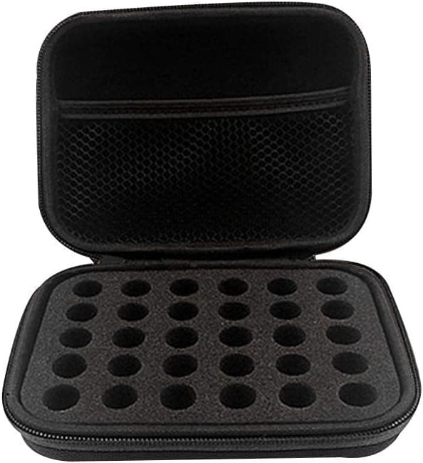 DHXYZZB myonly Essential Oils Carrying Case Holds 30 Grids for 1-3ML Roller Bottles Storage Organizer Bag Hard Shell for Home, Travel, and Presentations(Black)