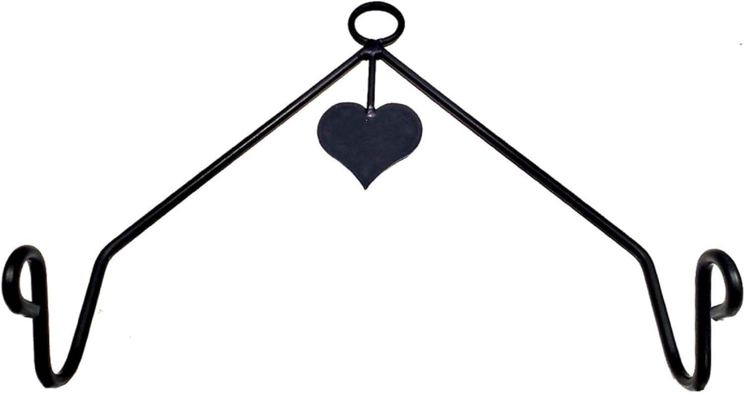 Wrought Iron Heart Rolling Pin Holder - Hand Made By Amish