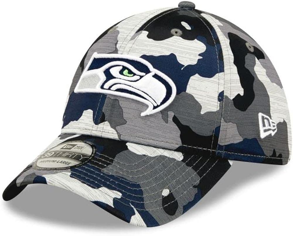 New Era Men's Camo Seattle Seahawks 2022 NFL Training Camp Official 39THIRTY Flex Hat