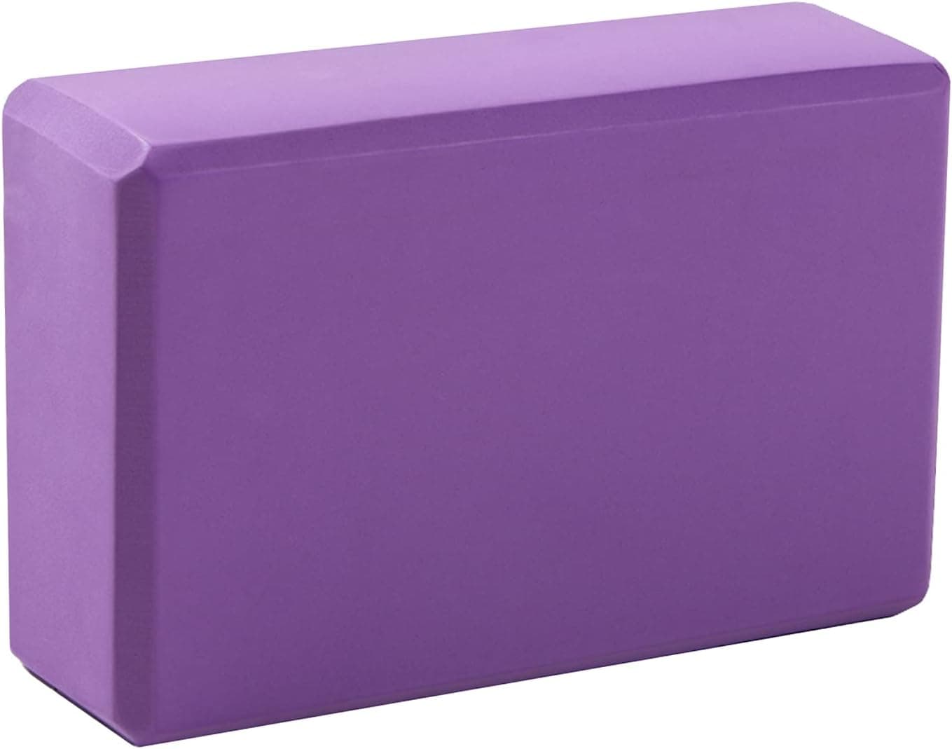Vaupan Yoga Block 1 Pack, Moisture Resistant High Density EVA Foam Block for Home Exercise Pilates, Yoga, General Fitness, Stretching and Toning Workouts, Improve Balance and Flexibility (Purple)