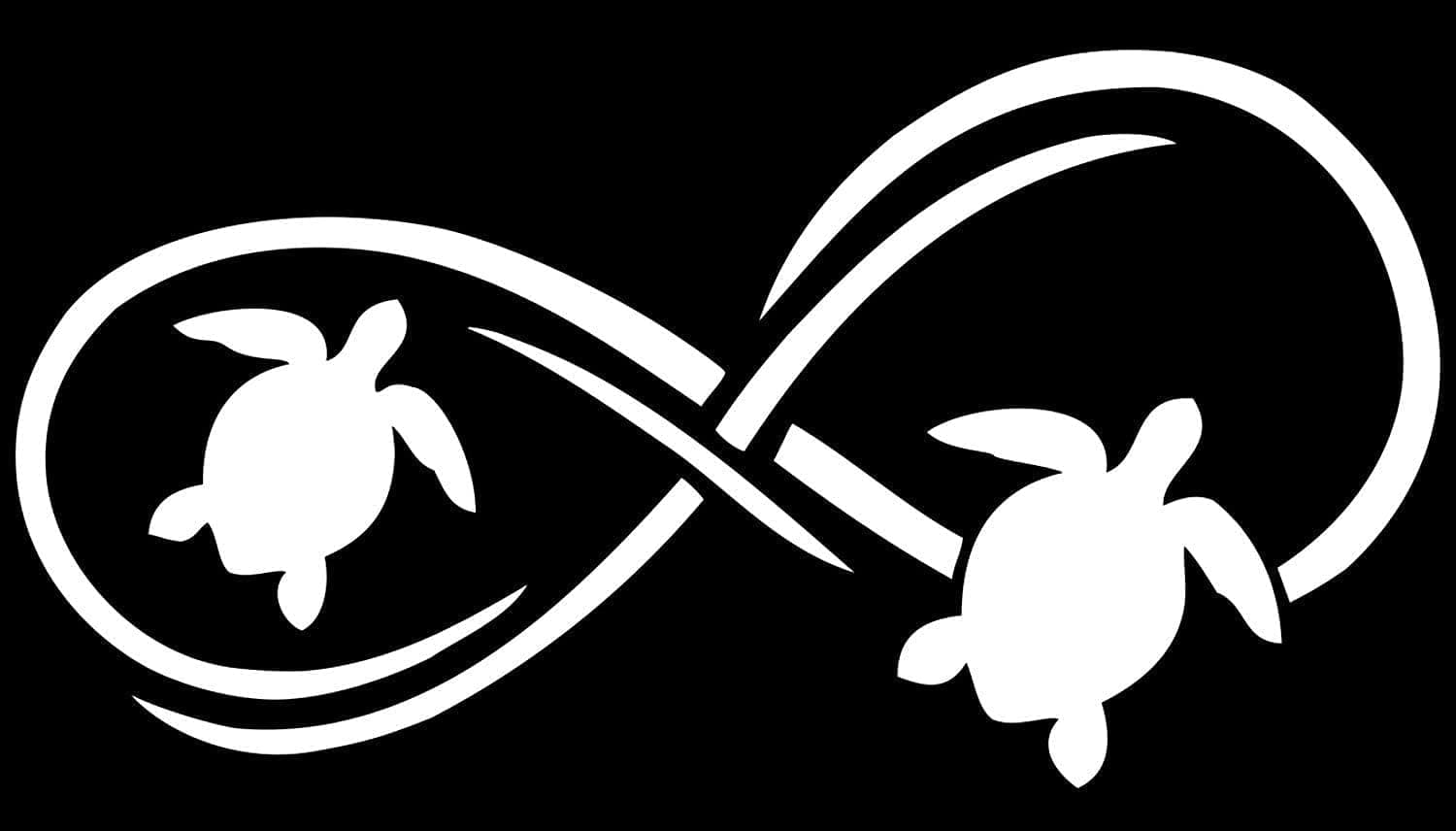 Smart Box Sea Turtle Infinity Decal Sticker,White,SB-123
