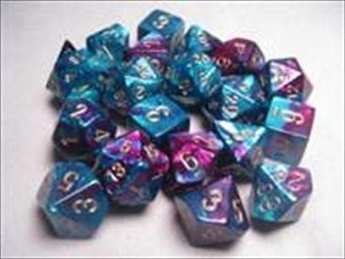 Chessex: Gemini Purple and Teal with Gold Bag of 20
