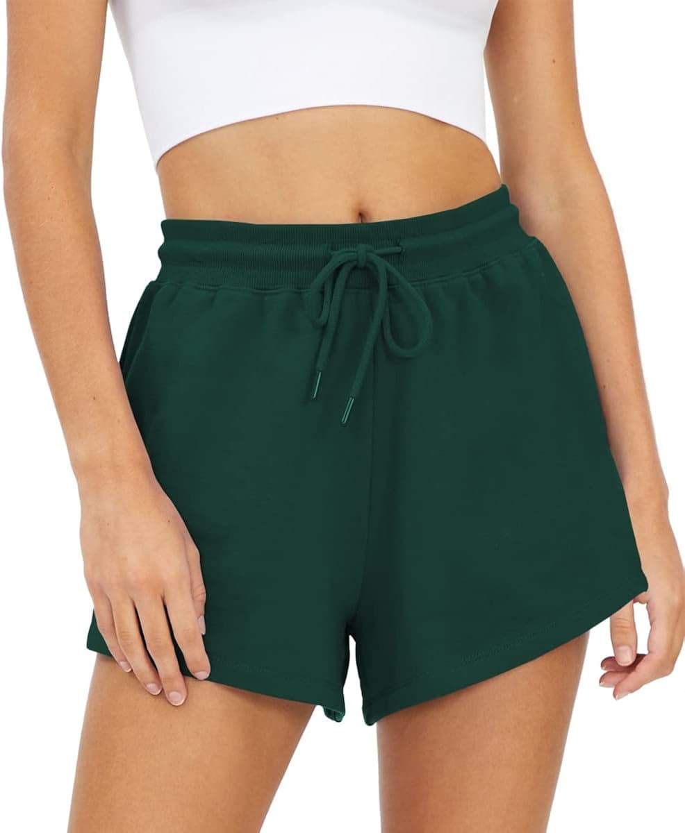 Trendy Queen Womens Sweat Shorts Comfy Athletic Shorts Elastic Casual Summer Shorts Gym High Waist Running Shorts