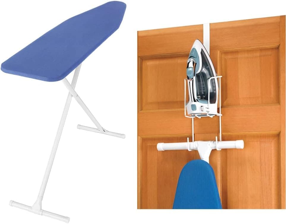 Whitmor T-Leg Ironing Board with Cover and Pad, Blue